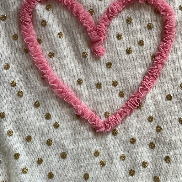 Cream heart sweater! Gold polka dots - Picture 3 of 3